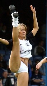 Kicking Cherleader in White Panties