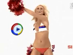 Sexy Blonde Cheerleader Dances