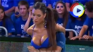 Sexy Game on Live TV - Busty Cleavage Fun
