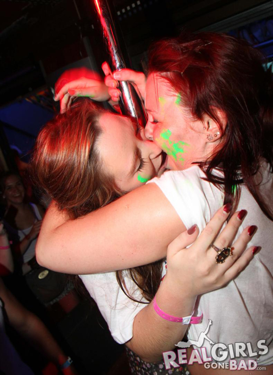 Girls Kissing in a Club