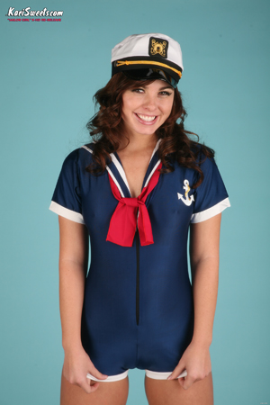 Kari Sweets Dressed Up in a Sailor Outfit for some Cosplay