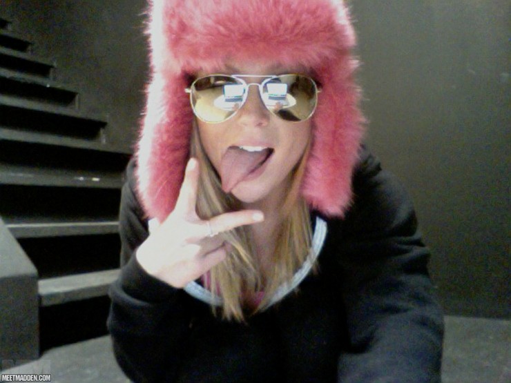 Meet Madden Poses in a Pink Fuzzy Hat