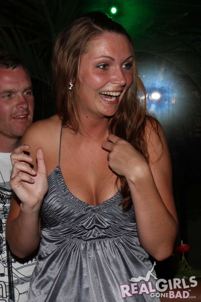 Drunk UK Party Girl in O'Neill's Bar Tenerife