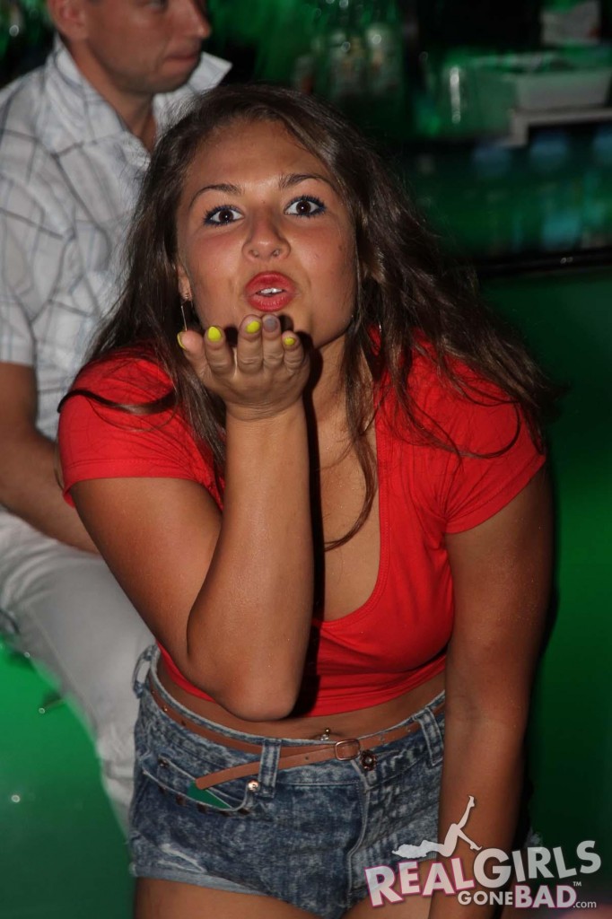 Girl blowing a kiss to the camera