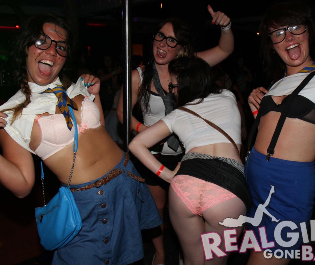 Fun girls flashing their underwear