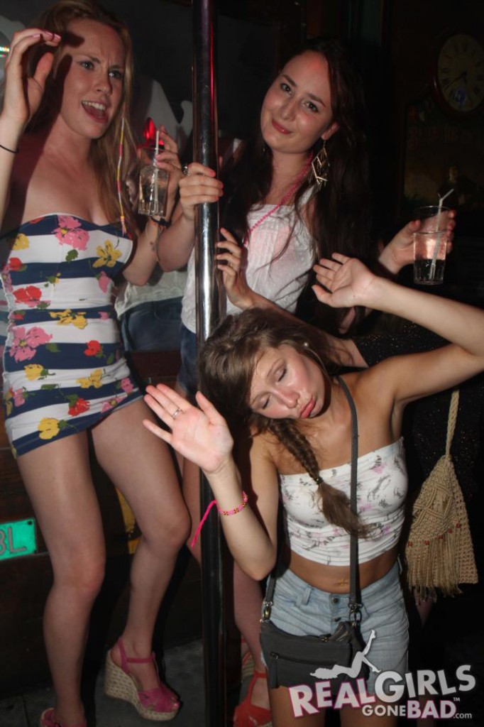 British girls getting themselves rather drunk
