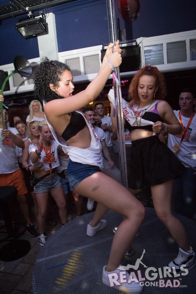 Drunk party girls dancing