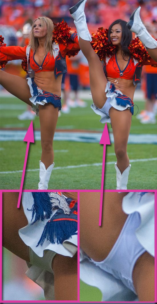 Looking for a panty oops as high kicking cheerleaders show their upskirts in public