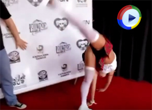 Cartwheen Upskirt and then Skirt Falls Off Oops Video