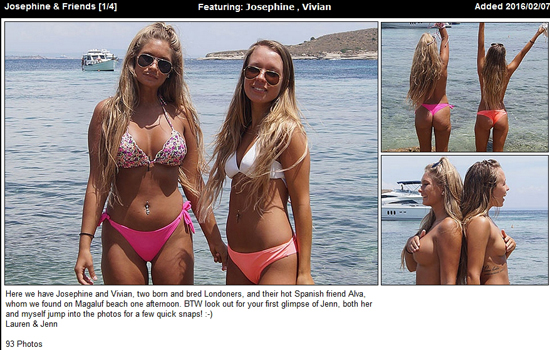 Two blonde girls lose their bikini tops on the beach with UGotItFlauntIt
