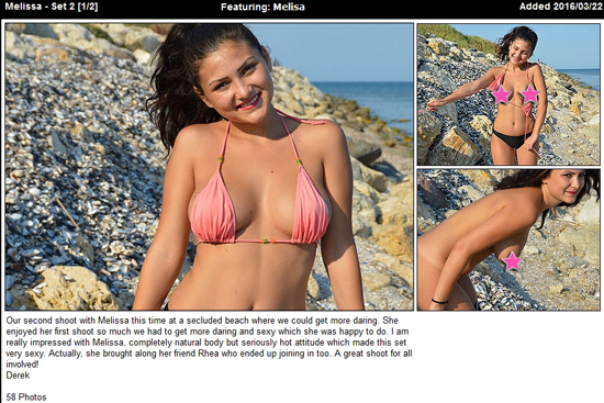 Cute bikini girl Melisa poses on the beach for UGotItFlauntIt