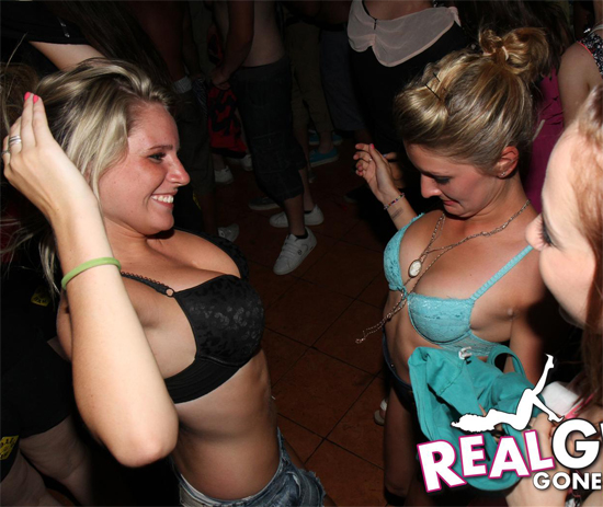 Real girls strip down to their underwear in public