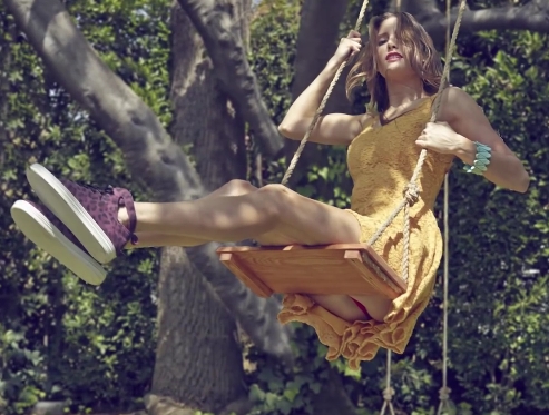 Sexy upskirt outdoors