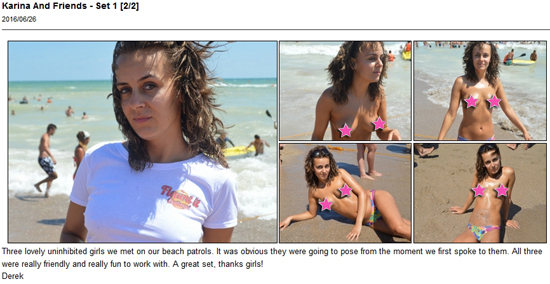 Karina strips topless on the beach for UGotItFlauntIt