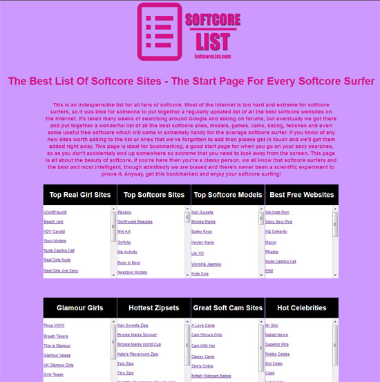 The best list of softcore websites - Softcore List