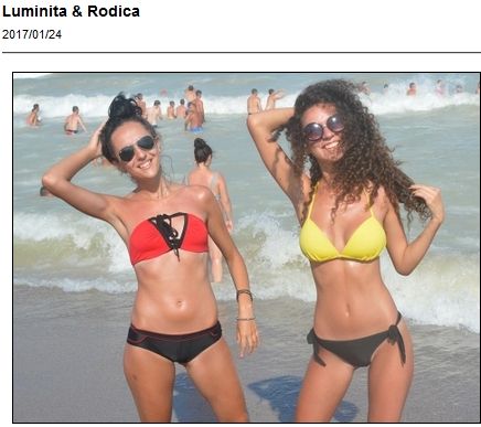 Luminita and Rodica having fun and looking cute in their bikinis on the beach