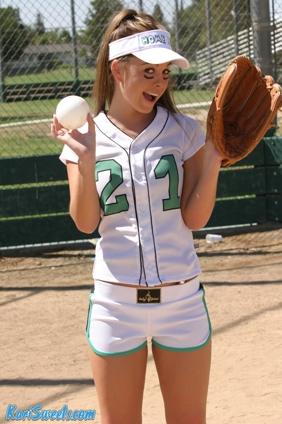 Kari Sweets plays baseball