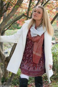 Meet Madden looking happy as she takes an autumn stroll