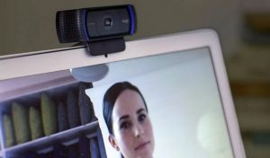 Woman on webcam