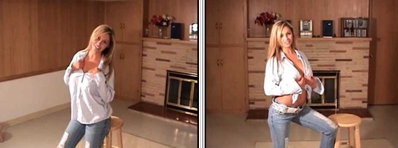 Blonde girl Angela on Northwest Beauties in jeans