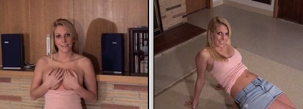 Blonde student Kaytie poses for Northwest Beauties